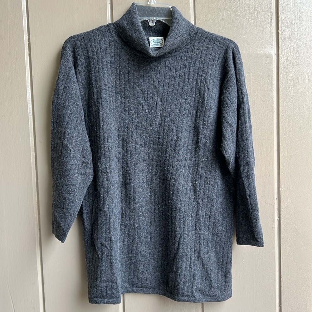 Vintage Laura Ashley Grey Lambswool/Angora Sweater and Skirt_Size L